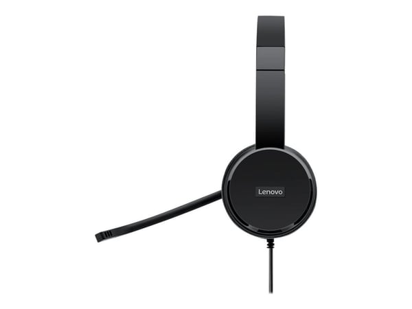 Lenovo 100 - Hodesett - on-ear - kablet - USB-A - svart