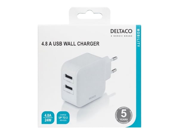Deltaco USB-AC175, Sisätila, AC, Valkoinen