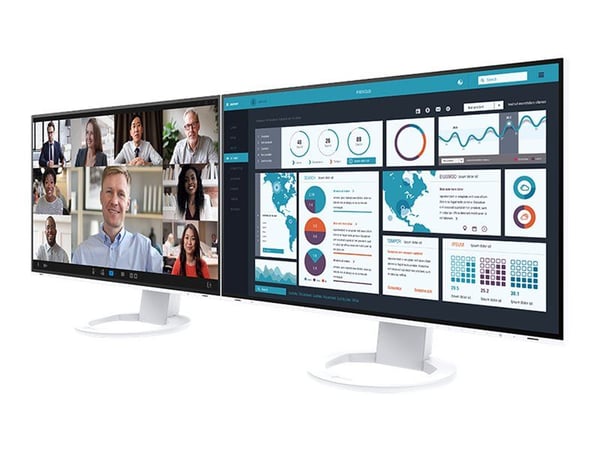 EIZO FlexScan EV2795-WT - Med FlexStand - LED-skjerm - 27" - 2560 x 1440 - IPS - 350 cd/m² - 1000:1 - 5 ms - HDMI, DisplayPort, USB-C - høyttalere ...