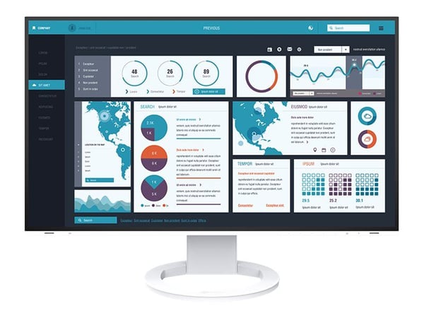 EIZO FlexScan EV2795-WT - Med FlexStand - LED-skjerm - 27" - 2560 x 1440 - IPS - 350 cd/m² - 1000:1 - 5 ms - HDMI, DisplayPort, USB-C - høyttalere ...