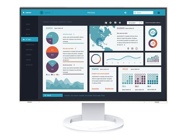 EIZO FlexScan EV2495-WT, 61,2 cm (24.1"), 1920 x 1200 pikseliä, WUXGA, LCD, 5 ms, Valkoinen