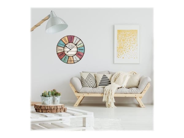 TFA Vintage XXL - Klokke - kvarts - veggmonterbar - 60.5 cm - multifarge