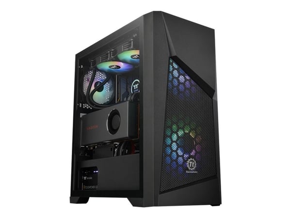 Thermaltake Commander G32 TG ARGB - Tower - ATX - sidepanel med vindu (herdet glass) - ingen strømforsyning (PS/2) - svart - USB/lyd