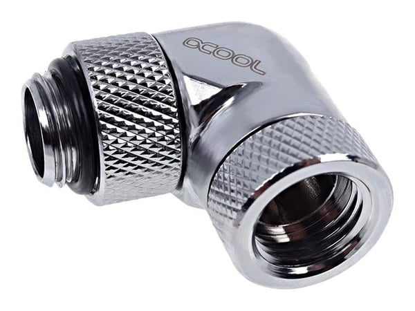 Alphacool Eiszapfen Connector Series - Vinklet armaturadapter for væskekjølesystem - sølvnikkel