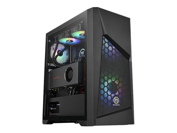 Thermaltake Commander G32 TG ARGB - Tower - ATX - sidepanel med vindu (herdet glass) - ingen strømforsyning (PS/2) - svart - USB/lyd