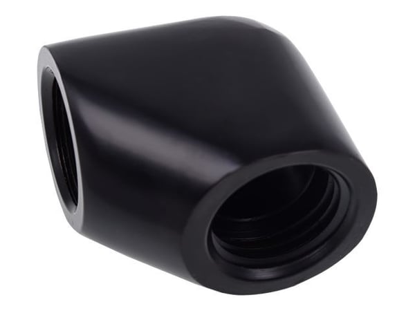 Alphacool Eiszapfen L-connector G1/4 inner thread to G1/4 inner thread - Forbindelsesadapter for væskekjølesystem - mørkesvart, svart matte