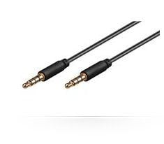 MicroConnect - Lydkabel - 4-polsminijakk hann til 4-polsminijakk hann - 50 cm - svart