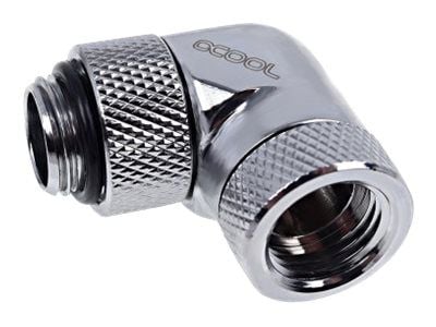 Alphacool Eiszapfen Connector Series - Vinklet armaturadapter for væskekjølesystem - sølvnikkel