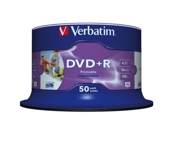 Verbatim - 50 x DVD+R - 4.7 GB 16x - inre skrivbar plastring, yta möjlig att skriva ut foton på - spindel