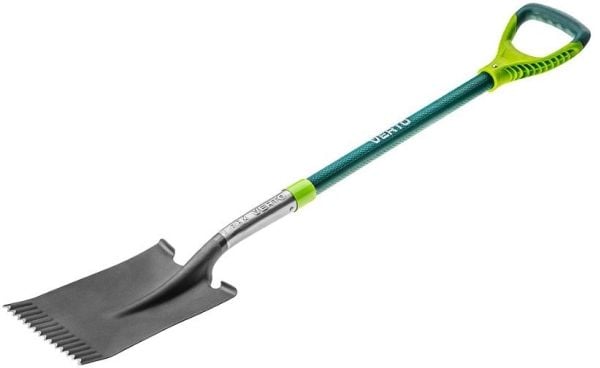 Verto 15G004, Spade, Glasfiber, Stål, Svart, Grön, Metallisk, Ergonomisk, D-formad, 28 cm