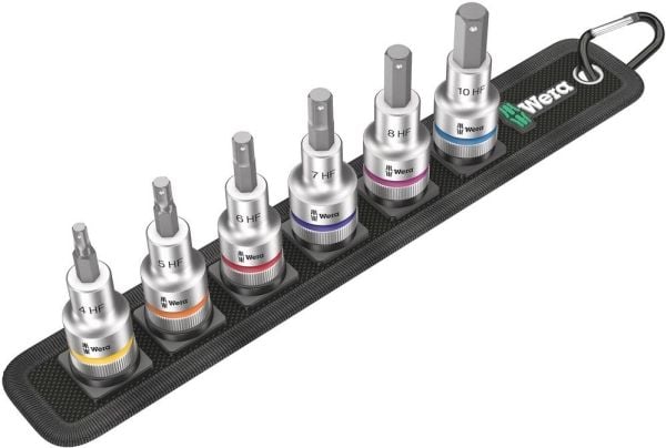 Wera 05003996001, Støpselsett, 1/2", Metrisk, 6 hoder, 4,5,6,8,10 mm