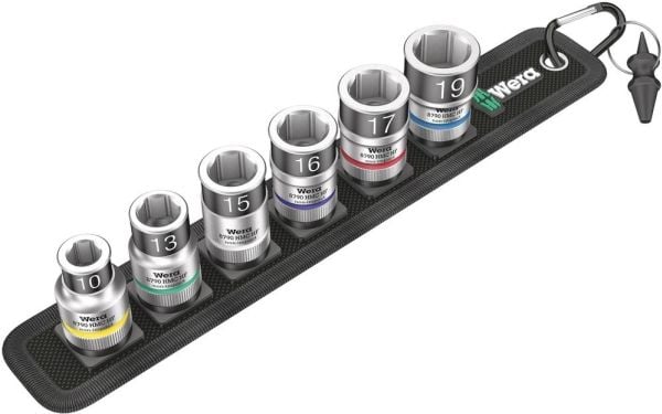 Wera 05003995001, Socket set, 1/2", Metrisk, 6 hoder, 10,13,15,16,17,19 mm