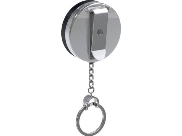 BASI 0006-0556, Avainketju, Musta, Hopea, Metalli, Pyöreä, Unisex, 52 mm