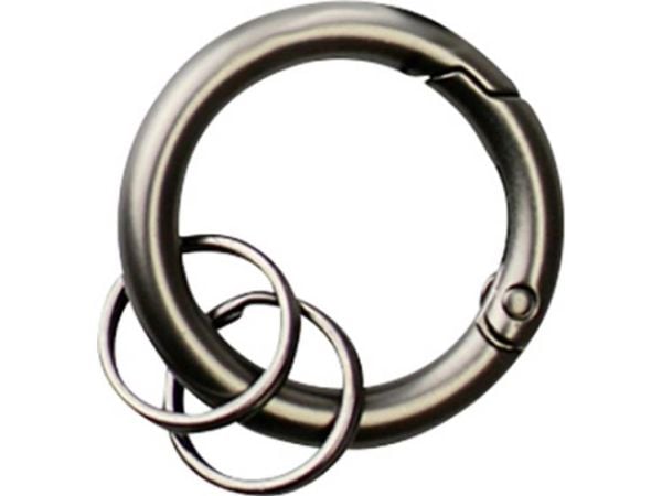 BASI 0006-0155, Nøkkelring, Sort, Grå, Rund, Unisex, 2 cm, 10 g