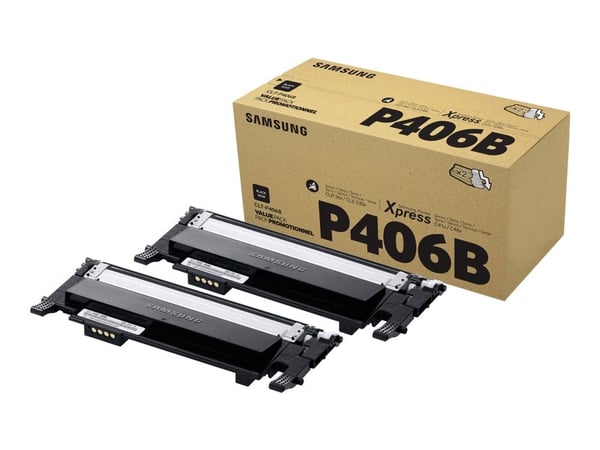 HP CLT-P406B - 2-pack - svart - original - tonerkassett (SU374A) - för Samsung CLX-3300, 3302, 3303, 3304, 3305, 3306, 3307, SCX-3300, 3301, 3305, ...