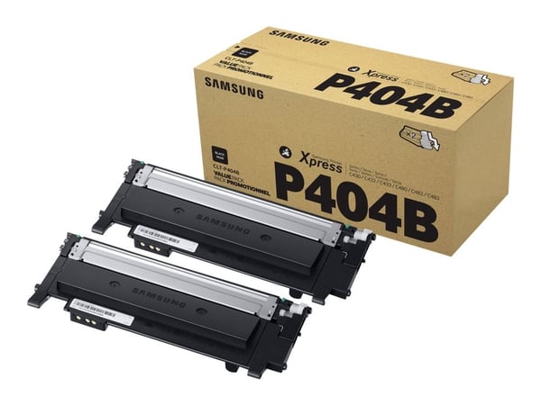 HP CLT-P404B - 2-pack - svart - original - tonerpatron (SU364A) - for Samsung CLX-3302, 3303, 3304, 3307; Xpress SL-C432, C433, C462, C463, C467, C...