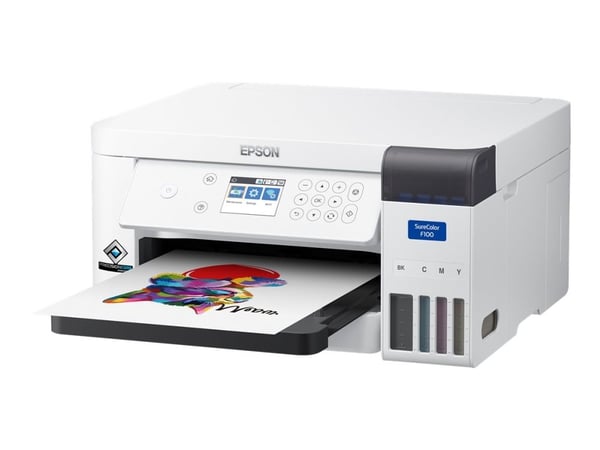 Epson SureColor SC-F100 - Skriver - farge - fargesublimering - A4 - 600 x 1200 dpi - kapasitet: 150 ark - Wi-Fi, USB 2.0, LAN