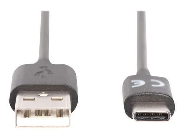 DIGITUS - USB-kabel - USB (hann) til USB-C (hann) - USB 2.0 - 3 A - 1 m - Power Delivery-støtte - svart
