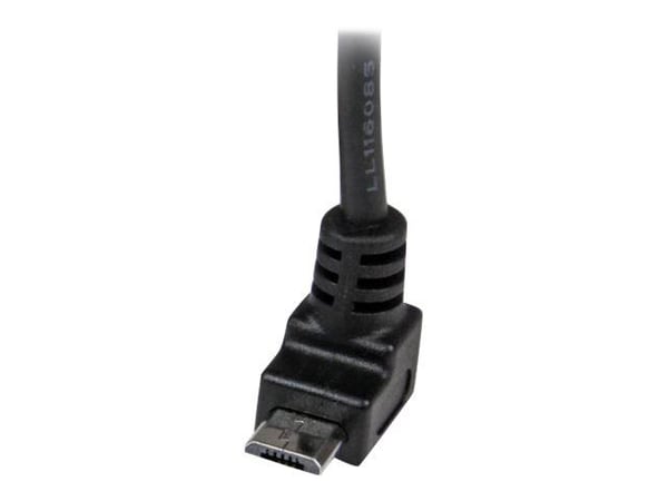 StarTech.com 1m Micro USB-kaapelin johto - A to Up Angle Micro B - Up Angled Micro USB Cable - 1x USB A (M), 1x USB Micro B (M) - Musta (USBAUB1MU)...