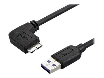 StarTech Smal Micro USB 3.0-kabel - M/M - vänstervinklad Micro USB - 0,5 m - USB-kabel - Micro-USB typ B (hane) till USB typ A (hane) - USB 3.0 - 5...