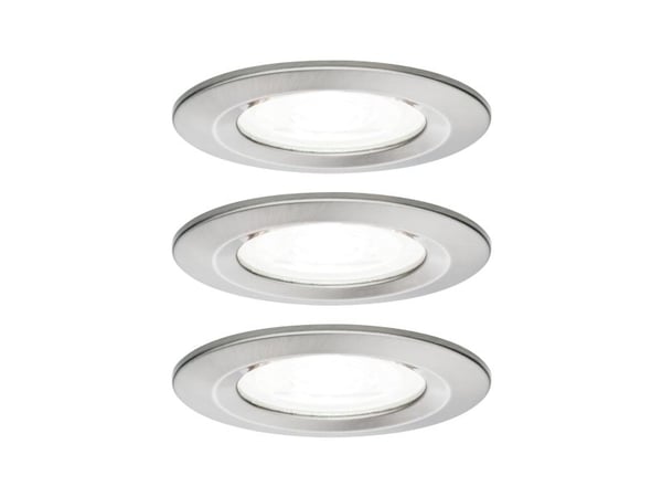 Paulmann Nova, Innsunket spotlight, GU10, LED, 6,5 W, 470 lm, Rustfritt stål
