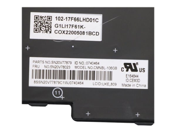 Chicony - Erstatningstastatur for bærbar PC - bakbelysning - Storbritannia - svart - for ThinkPad P15s Gen 1 20T4, 20T5