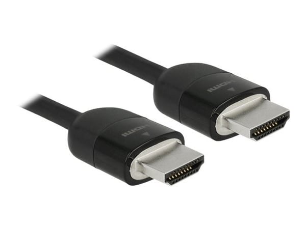 Delock Premium - Premium High Speed - HDMI-kabel med Ethernet - HDMI hann til HDMI hann - 1 m - tredobbeltskjermet snodd ledningspar - svart - 4K-s...