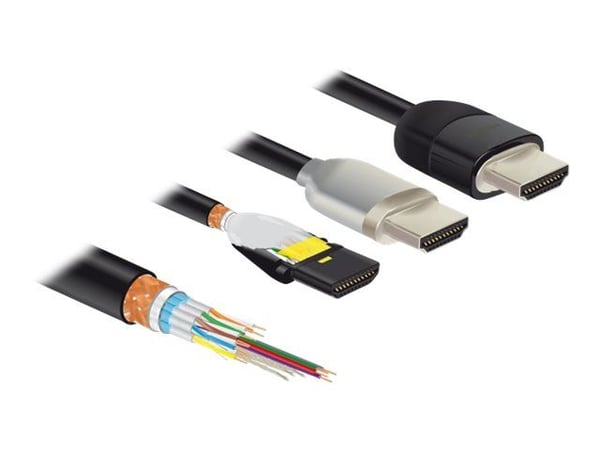 Delock Premium - Premium High Speed - HDMI-kabel med Ethernet - HDMI hann til HDMI hann - 1 m - tredobbeltskjermet snodd ledningspar - svart - 4K-s...