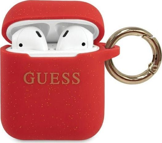 Guess Guess GUACCSILGLRE AirPods skydd röd/röd Silikon Glitter