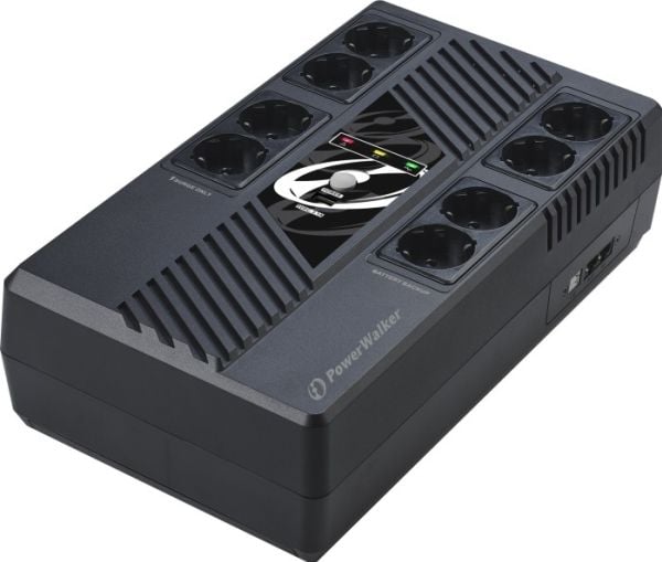 PowerWalker VI 800 MS - UPS - AC 230 V - 480 Watt - 800 VA - 9 At - USB - lähtöliittimet: 8
