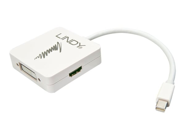 Lindy Mini DisplayPort 1.2 to HDMI, VGA & DVI-D Active Adapter Converter - Videokonverter - DisplayPort - DVI, HDMI, VGA