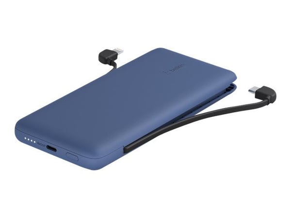 Belkin BoostCharge Plus - Powerbank - 10000 mAh - 23 Watt - Hurtiglading - 2 utgangskontakter (Lightning, 24-pinners USB-C) - midnattsblå