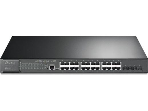 TP-Link JetStream TL-SG3428XMP - V1 - kytkin - Administreret - 24 x 10/100/1000 (PoE+) + 4 x 10 Gigabit SFP+ - monterbar på stativ - PoE+ (384 W)