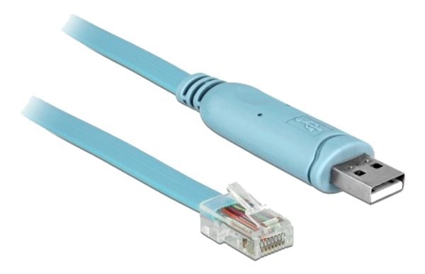 DeLOCK 63289, USB A-tyyppi, RJ-45, Sininen, FTDI FT232RL, 256 B, Muovipussi