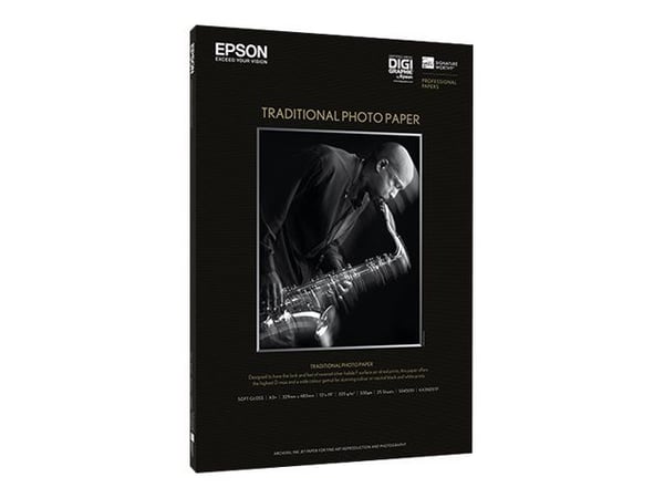 Epson Traditional Photo Paper - A4 (210 x 297 mm) - 330 g/m² - 25 ark fotopapir - for SureColor P5000, P800, SC-P10000, P20000, P5000, P700, P7500,...