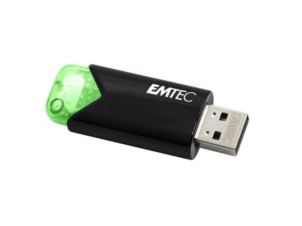EMTEC B110 Click Easy 3.2 - USB-flashstasjon - 64 GB - USB 3.2 Gen 1 - grønn, svart