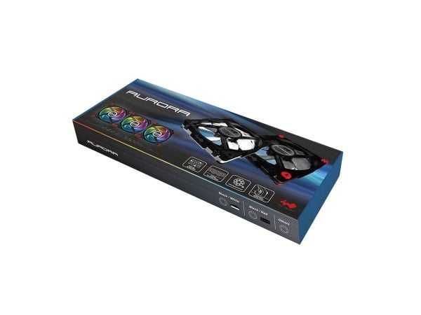 In Win AURORA, Vifte, 12 cm, 800 RPM, 2000 RPM, Svart, Hvit