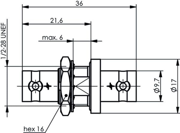 Telegärtner J01005A0007, BNC, BNC, Krom