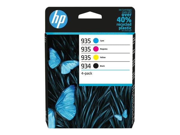 HP 934/935 - 4-pack - svart, gul, cyan, magenta - original - blekkpatron - for Officejet 6812, 6815, 6820; Officejet Pro 6230, 6230 ePrinter, 6830,...