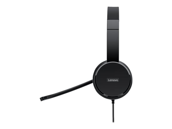 Lenovo 100 - Headset - på örat - kabelansluten - USB-A - svart