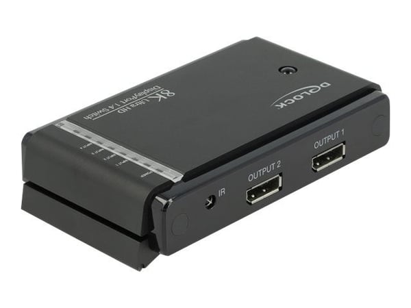 Delock DisplayPort 1.4 Switch 2 x 2 DisplayPort in to 1 x 2 DisplayPort out 8K - Video/audio switch - stasjonær