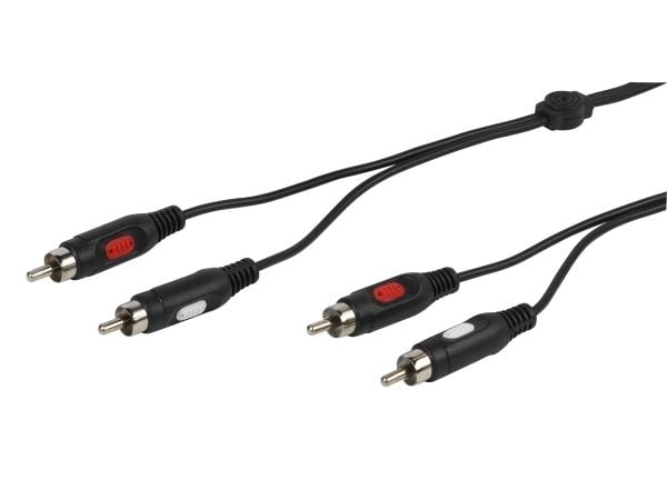 Vivanco 46/00 15, 2 x RCA, Hankjønn, 2 x RCA, Hankjønn, 1,5 m, Svart