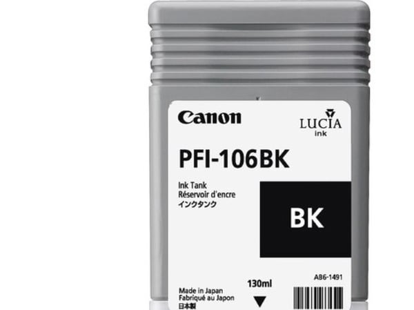 Canon PFI-106 BK - 130 ml - svart - original - bläcktank - för imagePROGRAF iPF6400, iPF6400SE, IPF6450