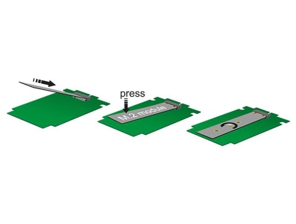 DeLOCK 62544, SATA, M.2, Vihreä, 100 mm, 70 mm, 7 mm