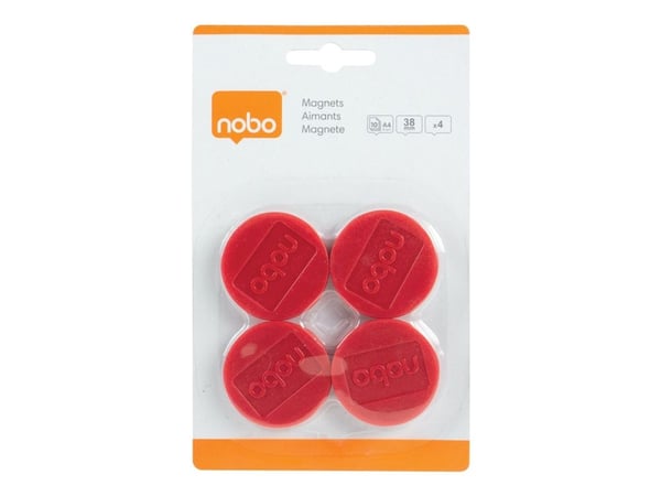 Magneetit 38mm Nobo punainen pk/4
