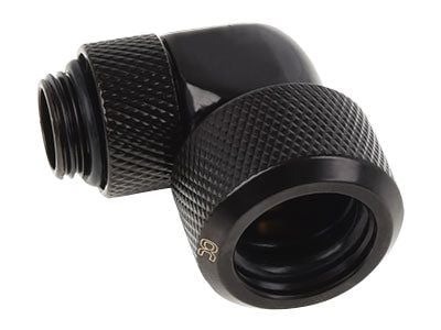 Alphacool Eiszapfen 16 mm HardTube compression fitting 90° rotatable G1/4 - Vinkelarmatur for væskekjølesystemskompresjon - mørkesvart