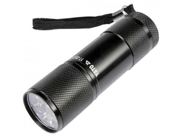 Lommelykt Yato i aluminium 9 LED svart - YT-08570