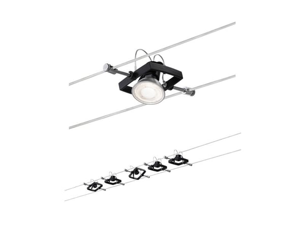 Paulmann Mac II, Spotlight på skinne, GU5.3, 5 ampuller, LED, 230 V, Sort