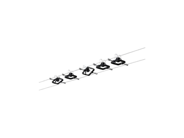 Paulmann Mac II, Spotlight på skinne, GU5.3, 5 ampuller, LED, 230 V, Sort