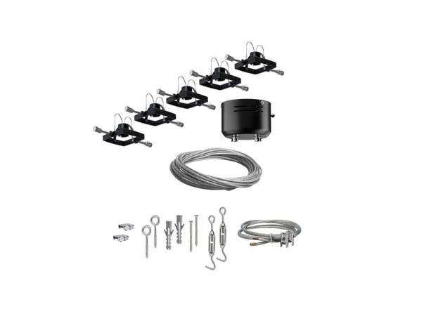 Paulmann Mac II, Spotlight på skinne, GU5.3, 5 ampuller, LED, 230 V, Sort